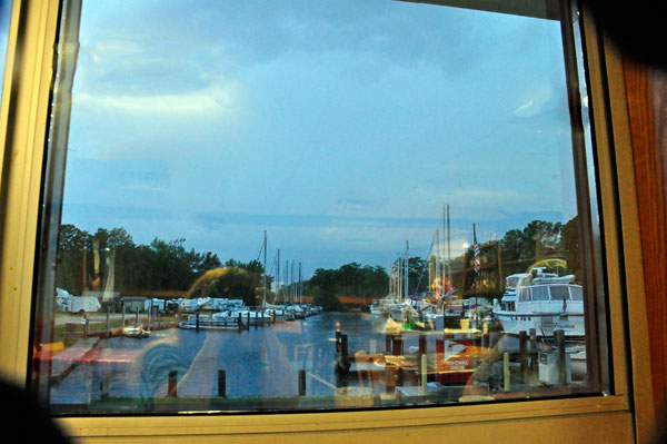 View of the boats from the dining table